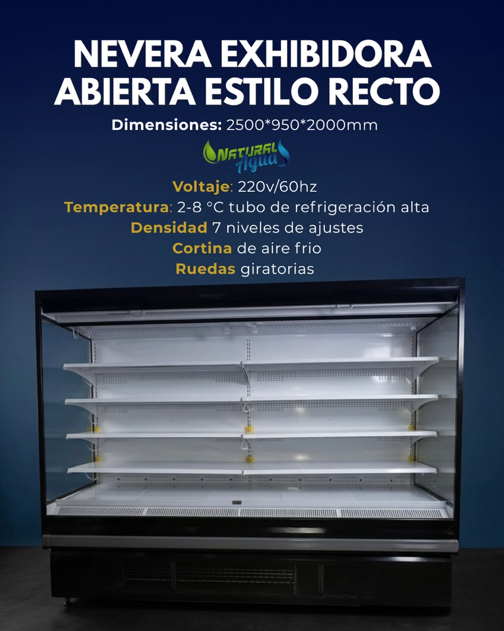Nevera Exhibidora Abierta Estilo Recto